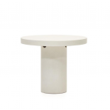 Mesa redonda cemento blanco. Ø 90 cm.