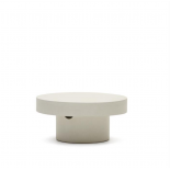 Mesa de centro redonda cemento blanco. Ø 66 cm.