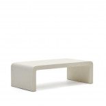 Mesa de centro Aiguablava de cemento blanco 135 x 65 cm